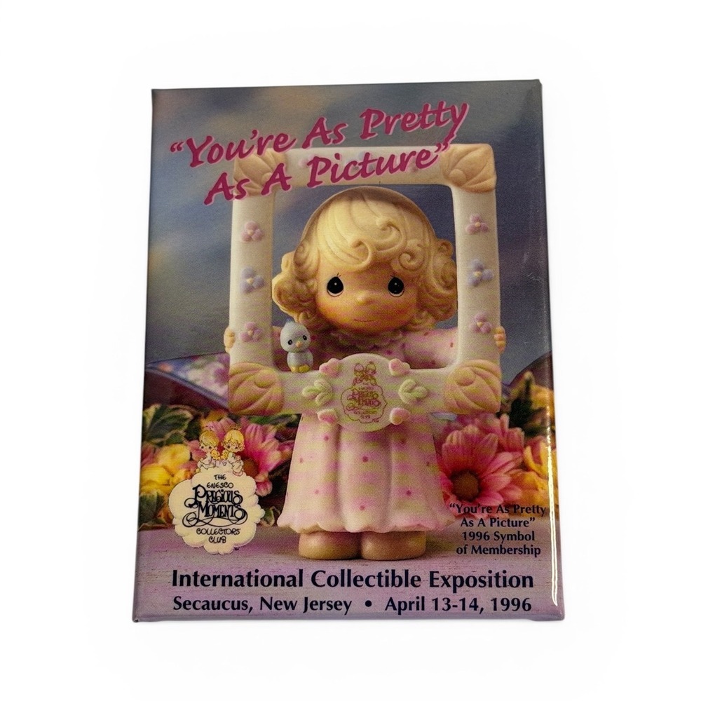 VTG Precious Moments Pin Pink Youre‎ As Pretty As A Picture 1996 Expo Promo
